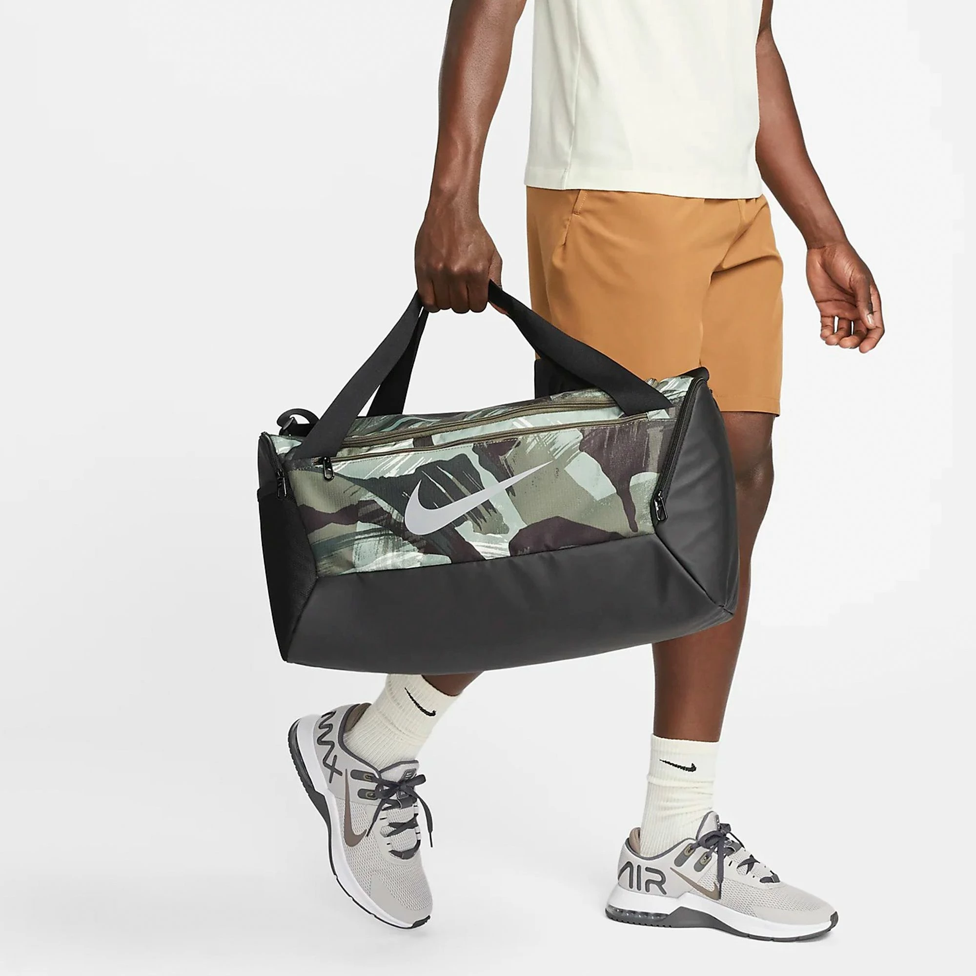 Nike Brasilia 9.5 Sporttasche S Grün Camouflage - Schwarz – Bild 9